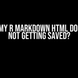 Why is my R Markdown HTML document not getting saved?